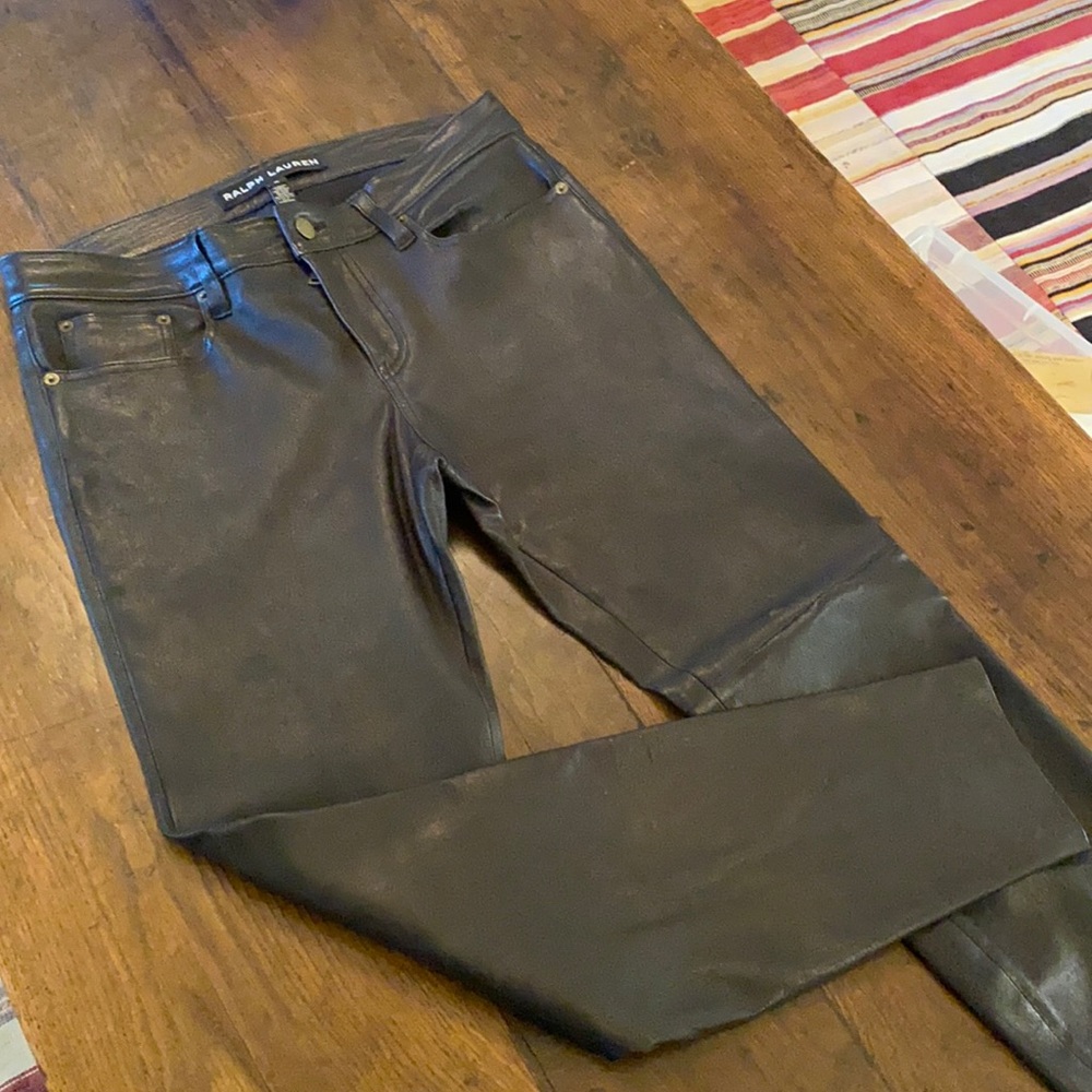 Ralph Lauren skinny leather pants